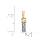 10K and Rhodium Diamond Initial I Charm - Image 3