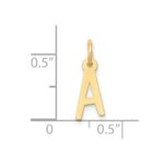 10k Small Slanted Block Initial A Charm - Image 3
