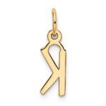 10k Small Slanted Block Initial K Charm - Image 4