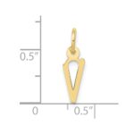 10k Small Slanted Block Initial V Charm - Image 3
