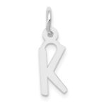 10k White Gold Small Slanted Block Initial K Char