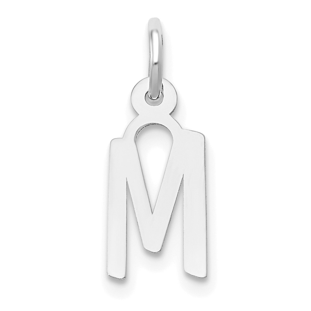 10YC645M.jpg 10k White Gold Small Slanted Block Initial M Char - Image 1