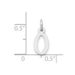 10k White Gold Small Slanted Block Initial O Char - Image 2