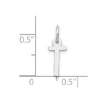 10k White Gold Small Slanted Block Initial T Char - Image 2