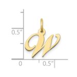 10K Small Fancy Script Initial W Charm - Image 3