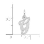 10k White Gold Small Fancy Script Initial G Charm - Image 2
