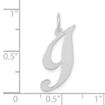 10k White Gold Small Fancy Script Initial I Charm - Image 2