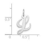 10k White Gold Small Fancy Script Initial L Charm - Image 2