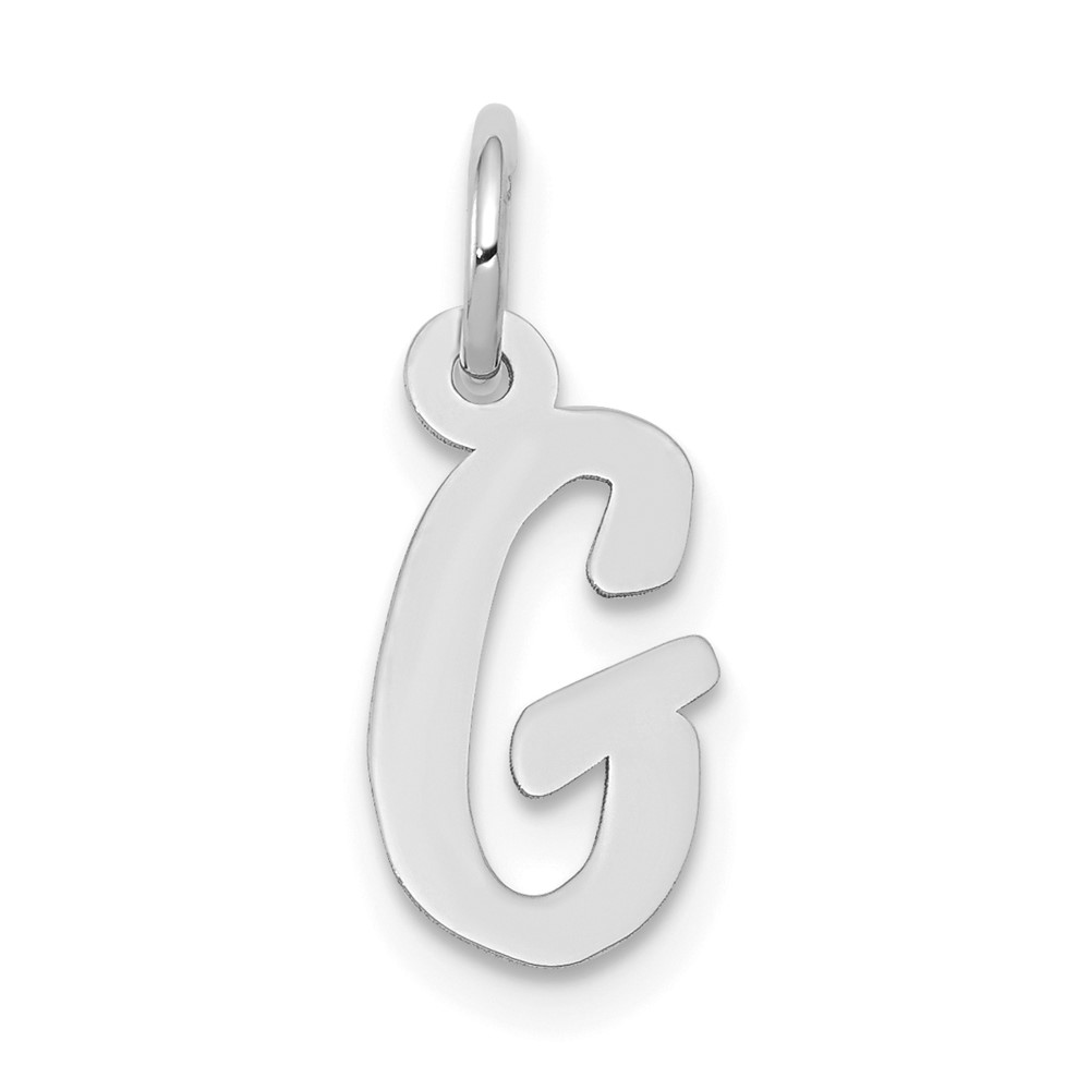 10YC659G.jpg 10k White Gold Small Script Initial G Charm - Image 1