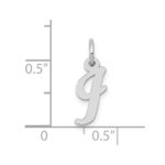 10k White Gold Small Script Initial I Charm - Image 2
