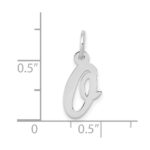 10k White Gold Small Script Initial O Charm - Image 2
