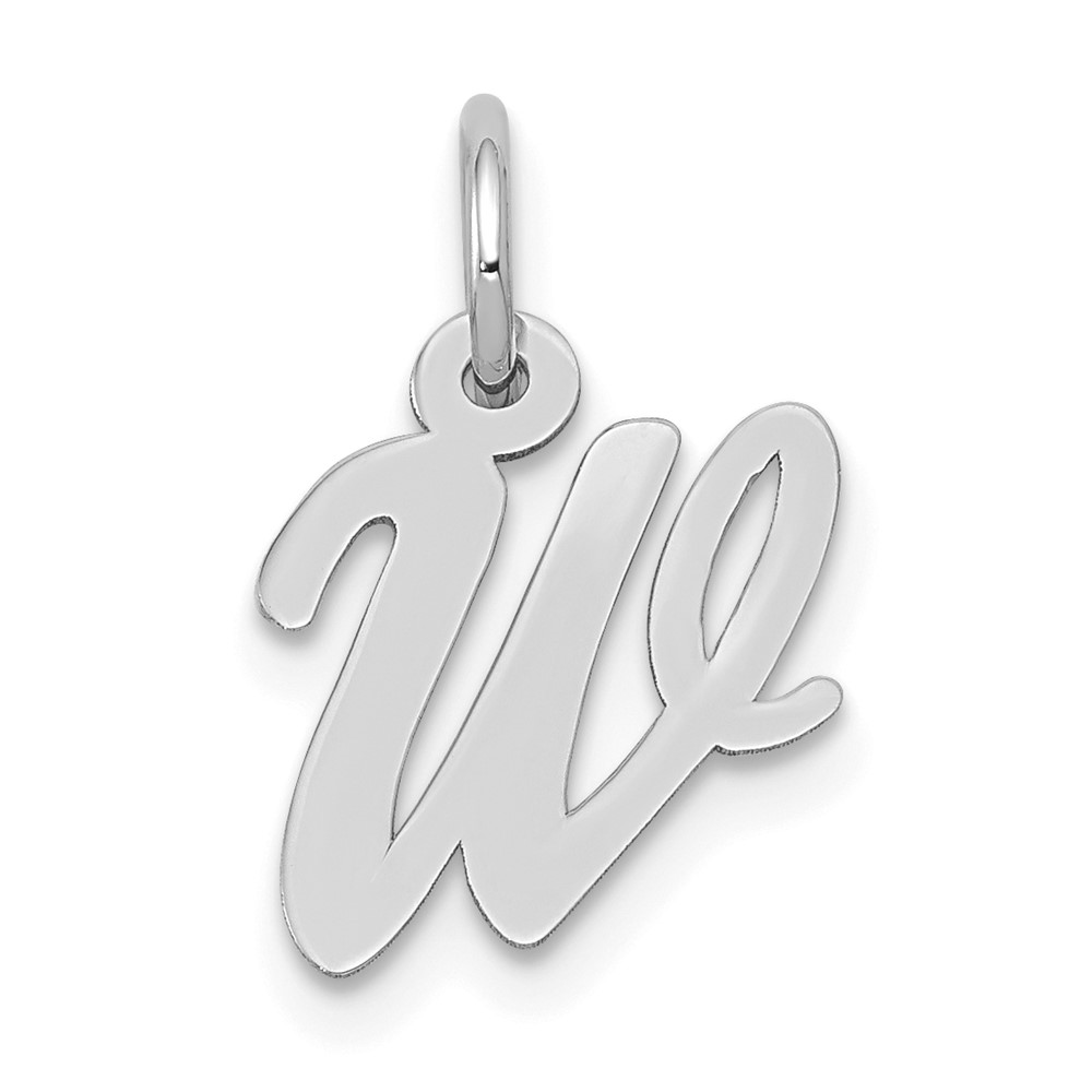 10YC659W.jpg 10k White Gold Small Script Initial W Charm - Image 1