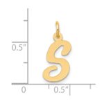 10K Medium Script Letter S Initial Charm - Image 4