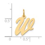 10K Medium Script Letter W Initial Charm - Image 4