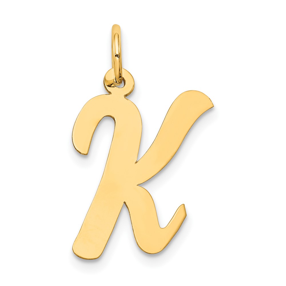 10YC662K.jpg 10k Large Script Letter K Initial Charm - Image 1