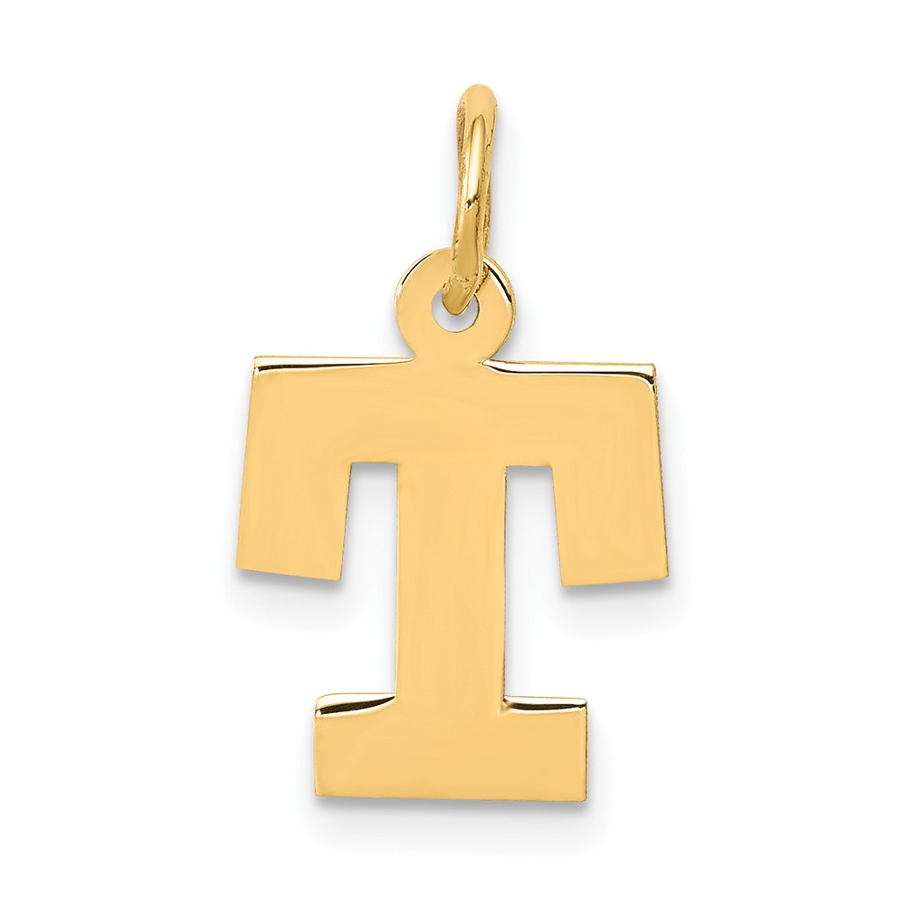 10YC664T.jpg 10k Small Block Initial T Charm - Image 1