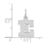 10k White Gold Small Block Initial E Charm - Image 2