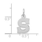 10k White Gold Small Block Initial S Charm - Image 2