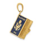 10K Enamel 3-D Passport Pendant - Image 6