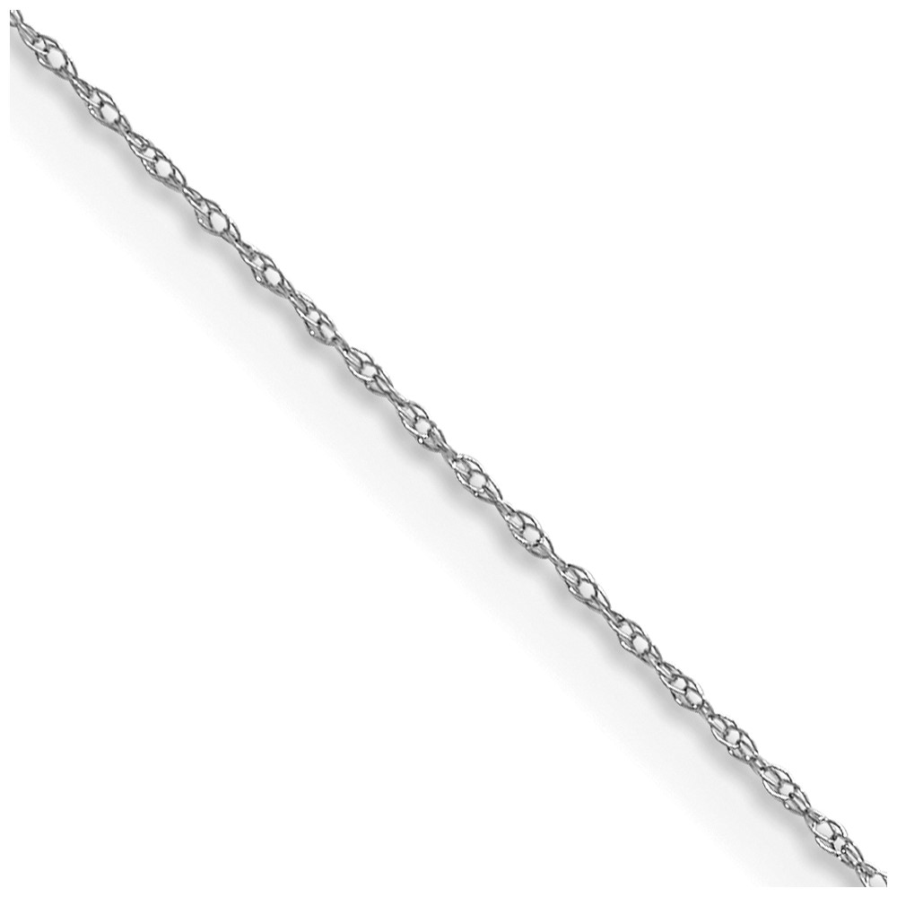 4RW.jpg 14k White Gold .4 mm Carded Cable Rope Chain - Image 1