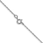 14K White Gold Carded .5mm Cable Rope with Spring Ring Clasp Chain - Image 4