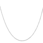 14K White Gold Carded .5mm Curb with Spring Ring Clasp Chain - Image 2