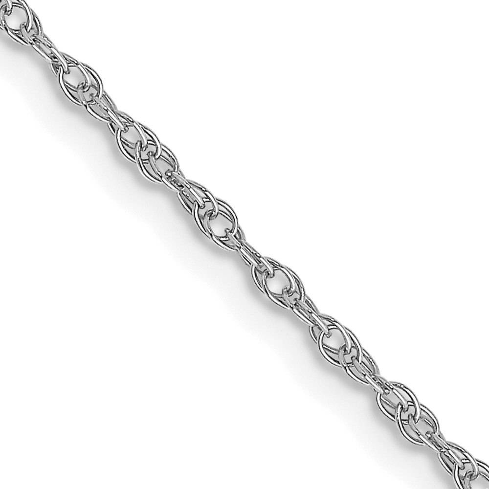 9RW.jpg 14K White Gold Carded 1.15mm Cable Rope with Spring Ring Clasp Chain - Image 1
