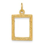 14k Fancy Border 17x13mm Picture Frame Pendant