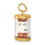 14K 3-D Mustard Seeds with Matthew 17:20 Scroll Inside Pendant - Image 2