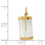14k 3-D Fillable Vial Capsule with Glue-on Top Charm - Image 3