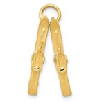 14K 3-D Pair Of Skis Charm