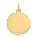 14K HAPPY ANNIVERSARY with Hearts 16mm Engravable Disc Charm - Image 3