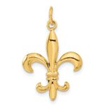 14k Solid Fleur de Lis 3-D Charm - Image 3