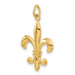 14k Solid Fleur de Lis 3-D Charm - Image 5