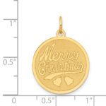 14k MERRY CHRISTMAS 19mm Engravable Disc Charm - Image 4