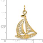 14k Filigree Sailboat Charm - Image 4