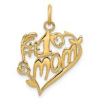 14k #1 MOM Heart Charm