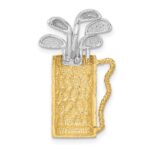 14k Two-tone Golf Bag with Clubs Pendant - Image 3