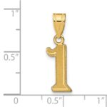 14k Polished Etched Number 1 Pendant - Image 4