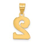 14k Polished Etched Number 2 Pendant - Image 3