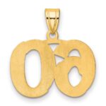 14k Polished Etched Number 60 Pendant - Image 3