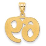 14k Polished Etched Number 69 Pendant - Image 3