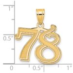 14k Polished Etched Number 78 Pendant - Image 4
