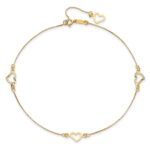 14K Fancy Open Hearts 3-Station Plus Extender - Total Anklet - Image 5