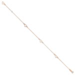 14K Rose Gold Fancy Open Hearts 3-Station Plus Extender - Total Anklet - Image 2
