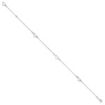 14K White Gold Fancy Open Hearts 3-Station Plus Extender - Total Anklet - Image 2