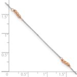 14K Two-Tone Mirror Beaded 4-Station Plus Extender - Total Anklet - Image 4