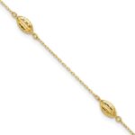 14k Diamond-cut Rice Puff Beads 4-Station Plus Extender - Total Anklet