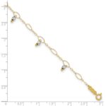 14K Two-Tone Mirror Bead Dangles Plus Extender - Total Anklet - Image 5