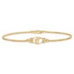 14k Polished Dolphin and Filigree Bismark Chain Anklet - Image 3